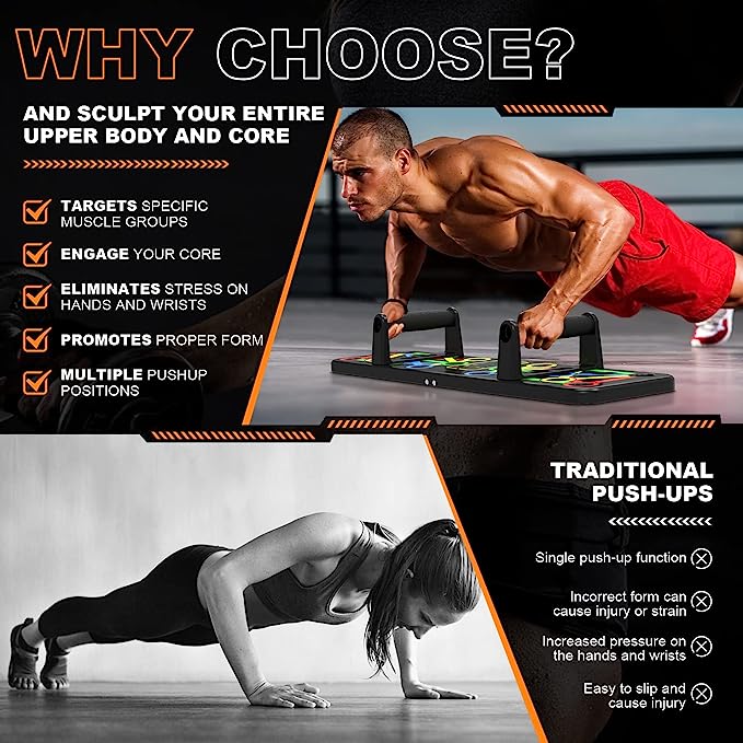 Push up board 14 in 1 Push-Up Rack Board Training Sport Workout Fitness Gym Equipment Push Up Stand for ABS Abdominal Muscle Building Exercise