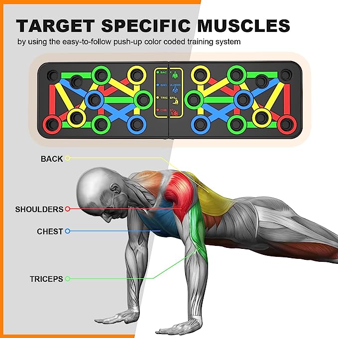 Push up board 14 in 1 Push-Up Rack Board Training Sport Workout Fitness Gym Equipment Push Up Stand for ABS Abdominal Muscle Building Exercise