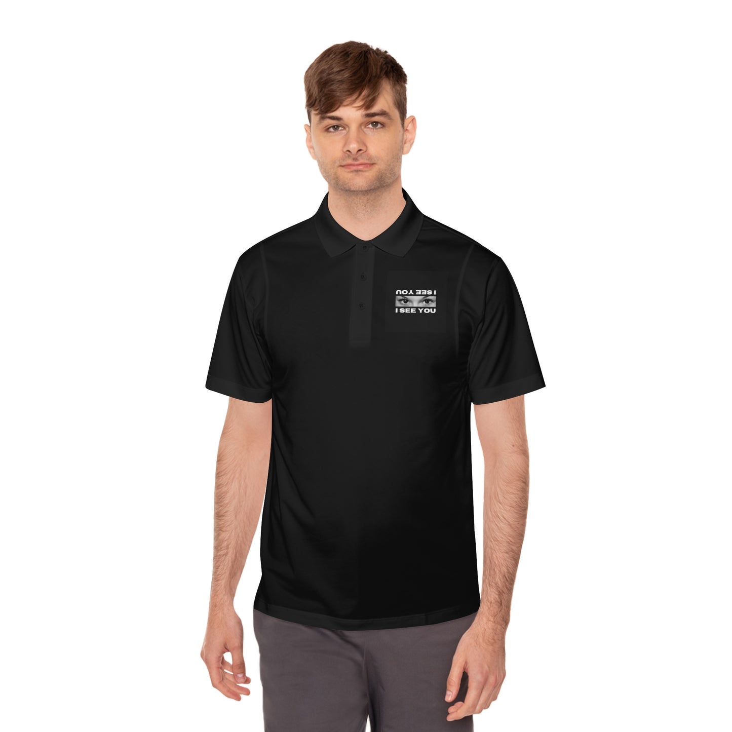 i see you mens Sport Polo Shirt