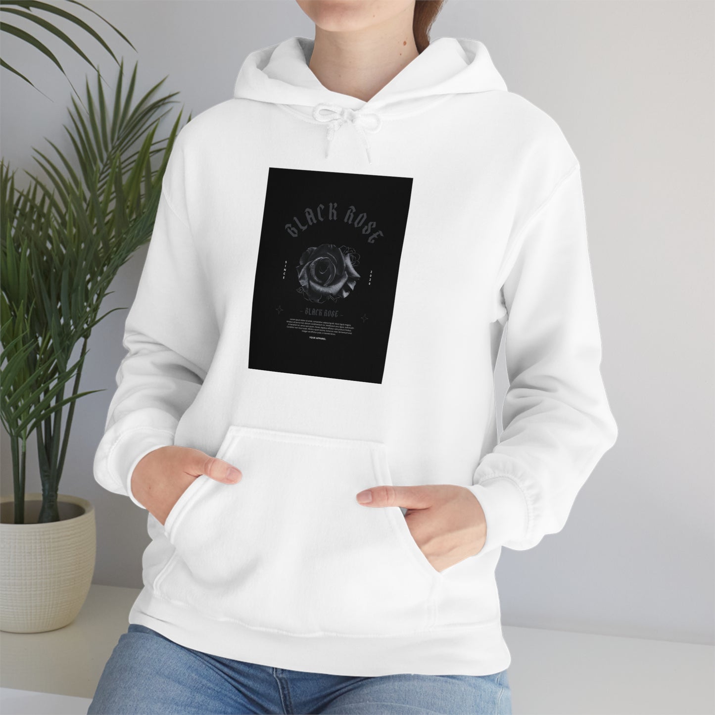 Black rose Hooded Sweatshirt